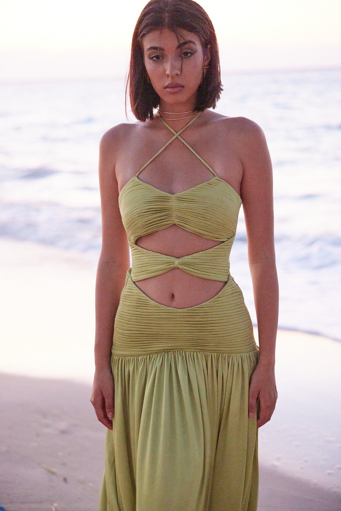 Lime Green Drape Dress – Linly the Brand Lime Green Drape Dress – Linly the Brand