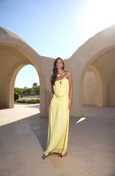 Lemon Drape Goddess Gown