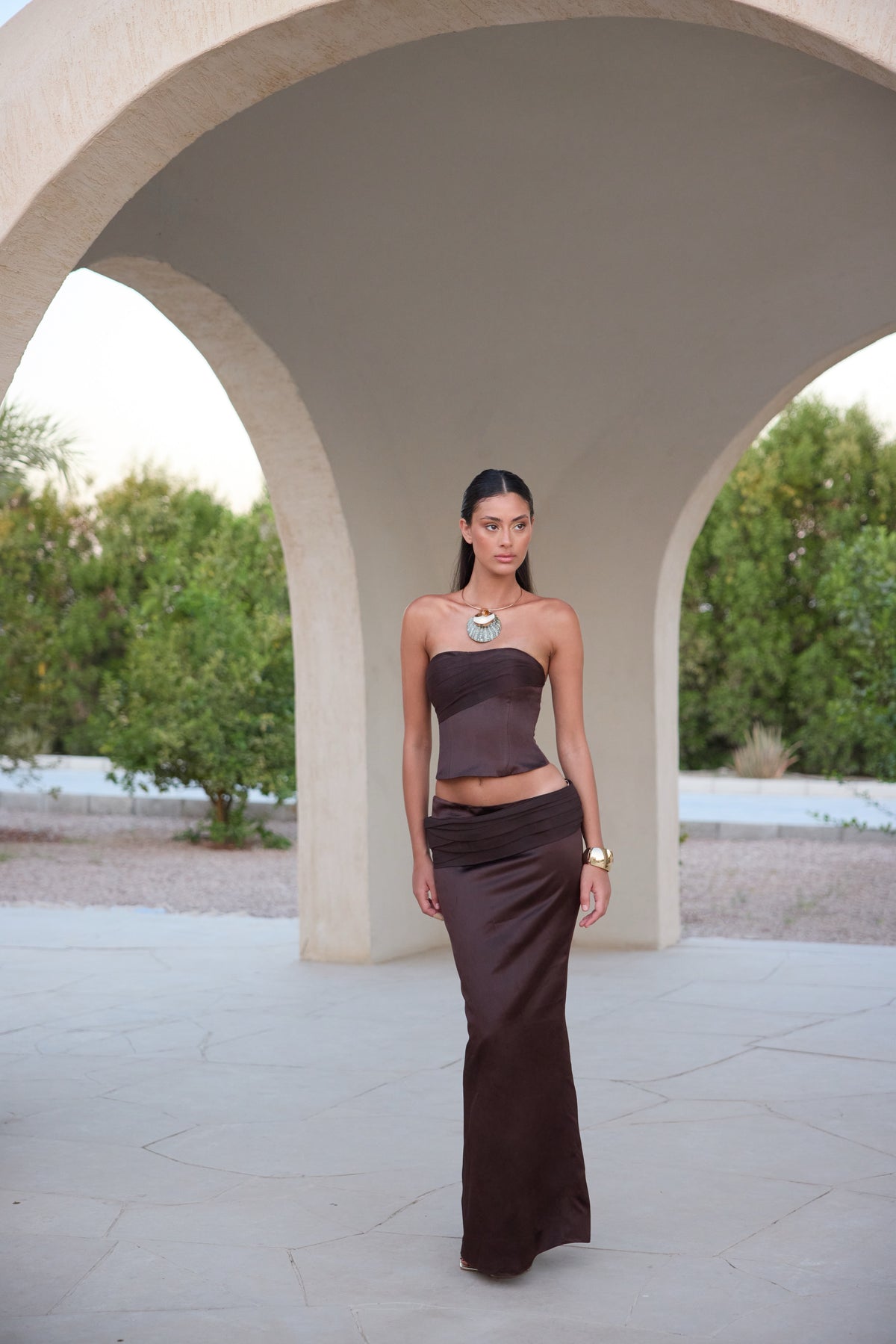 Hailey Brown Corset set