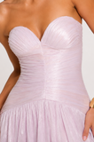 Blush Chiffon Draped Dress