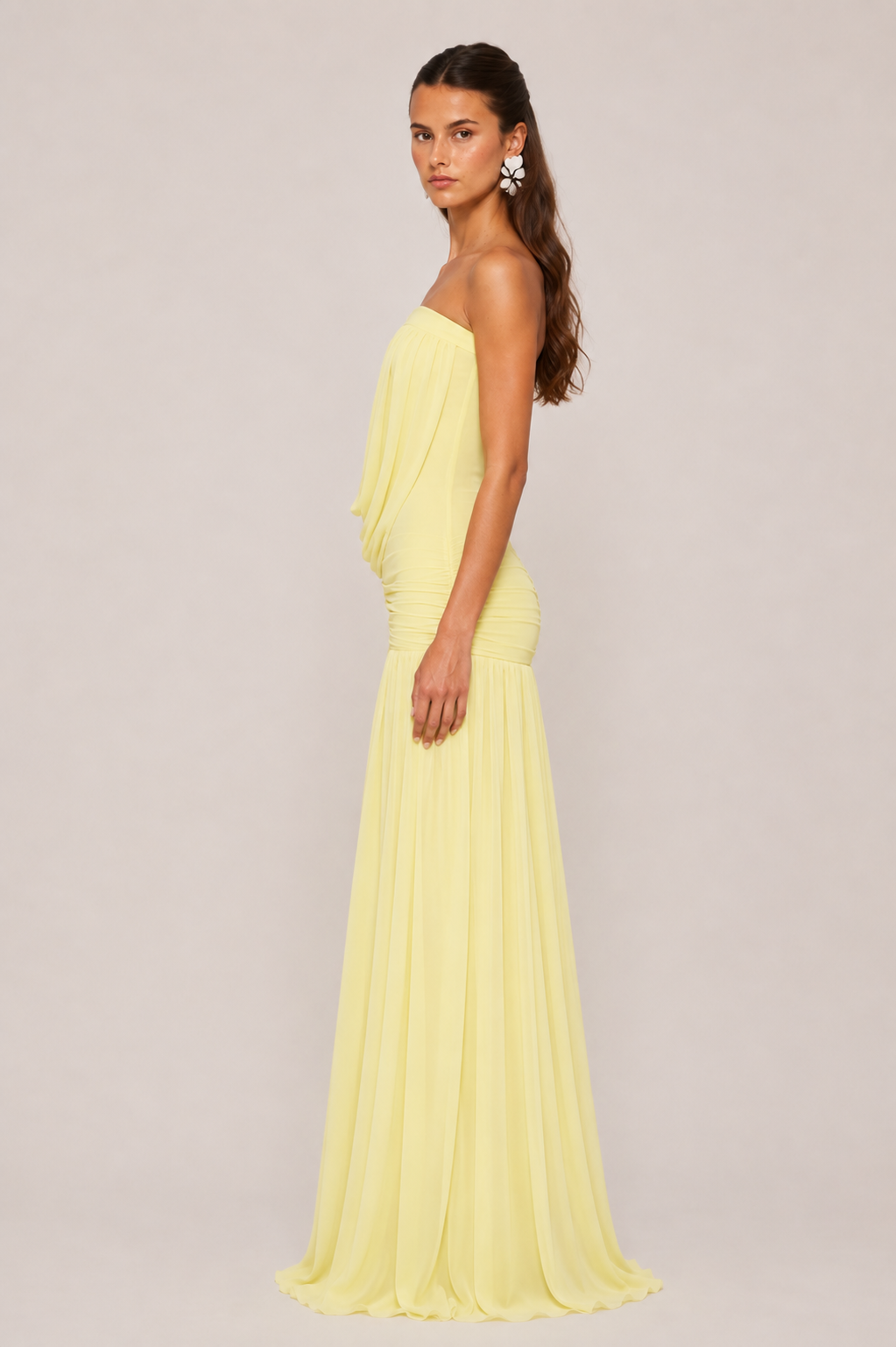 Lemon Drape Goddess Gown