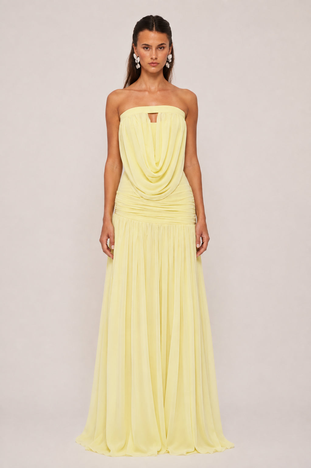 Lemon Drape Goddess Gown
