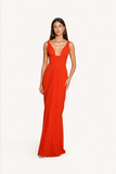 scarlet Draped Gown